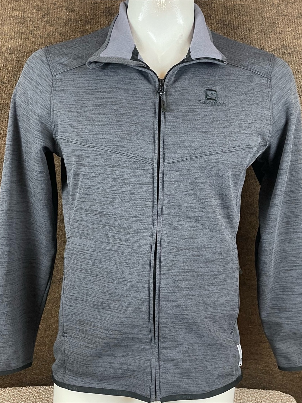 Salomon Jacket Mens Medium Advanced Skin Warm Full-Zip Ski Snowboard Hiking R1